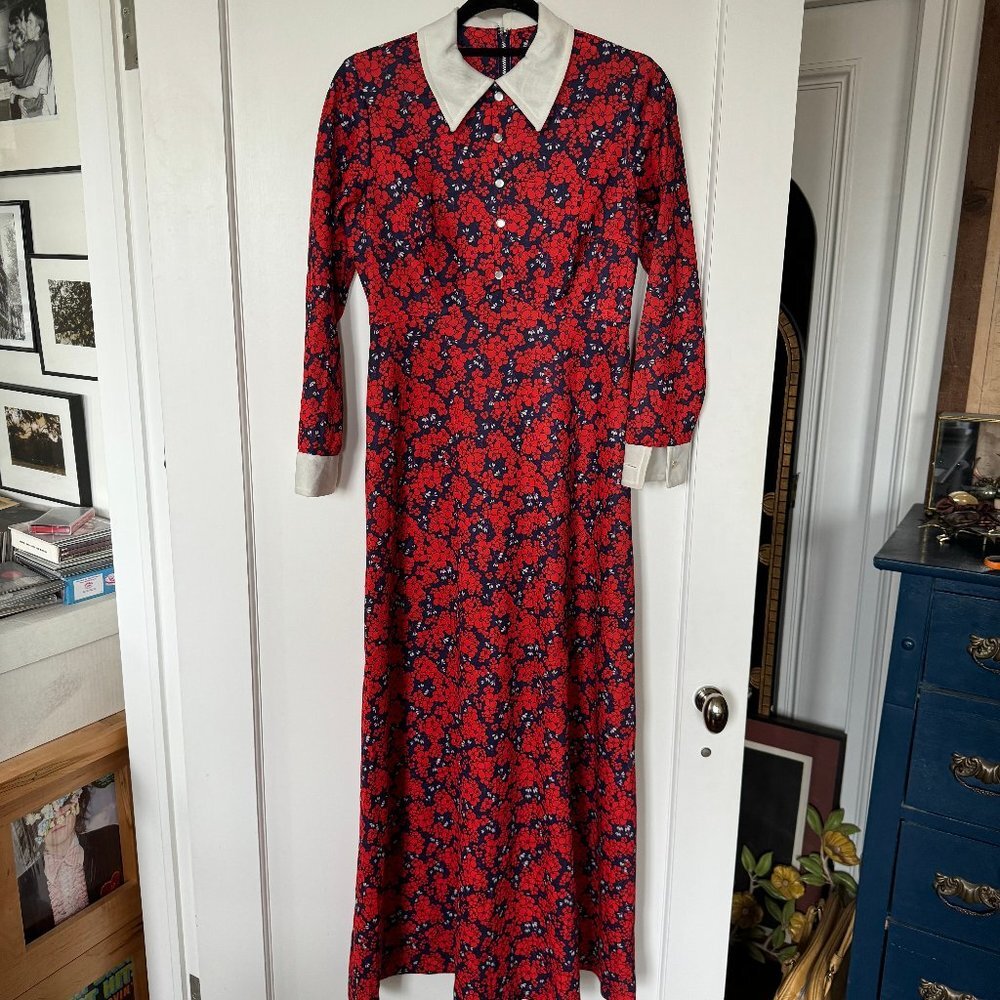 Vintage Purple and Red Floral Dress
